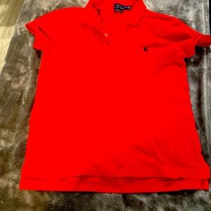 Red polo shirt slim fit